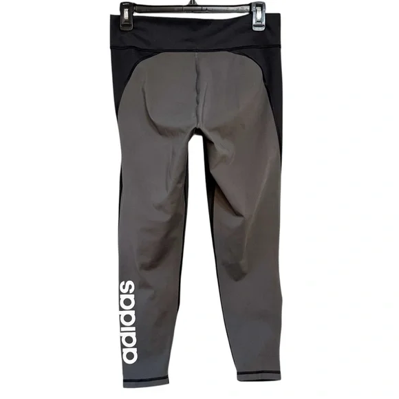 Adidas Aeroready Cropped Workout Leggings Black Grey Size Large - Picture 3 of 6